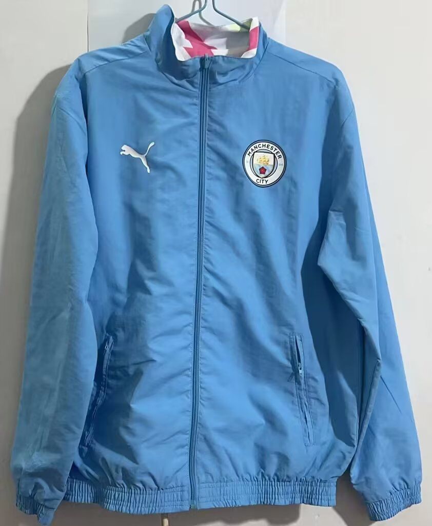 AAA Quality Man City 23/24 Reversible Wind Coat - Blue/White